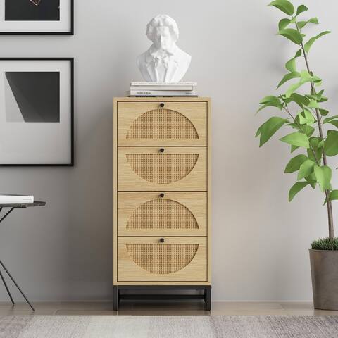 4-Drawer 19" W Wood Chest in Natural