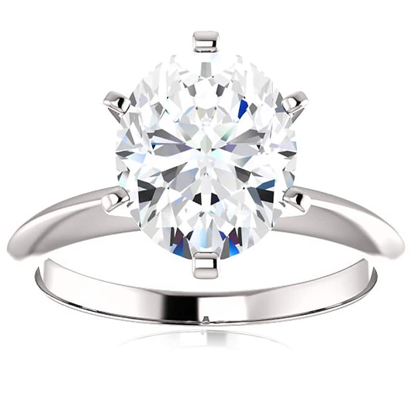 Bliss Diamond 3 Ct Oval Moissanite Solitaire Engagement Ring White Gold - 8.5