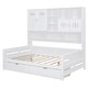 preview thumbnail 8 of 9, White Wooden Full Size Kids Bed Daybed, All-in-One Cabinet Bed with 2 Drawers