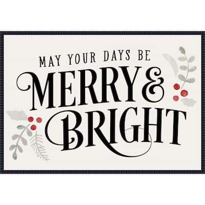 Merry Sentiment II by Victoria Barnes (33 x 23 in.), Framed Canvas Wall Art Print - Sylvie Beaded Black
