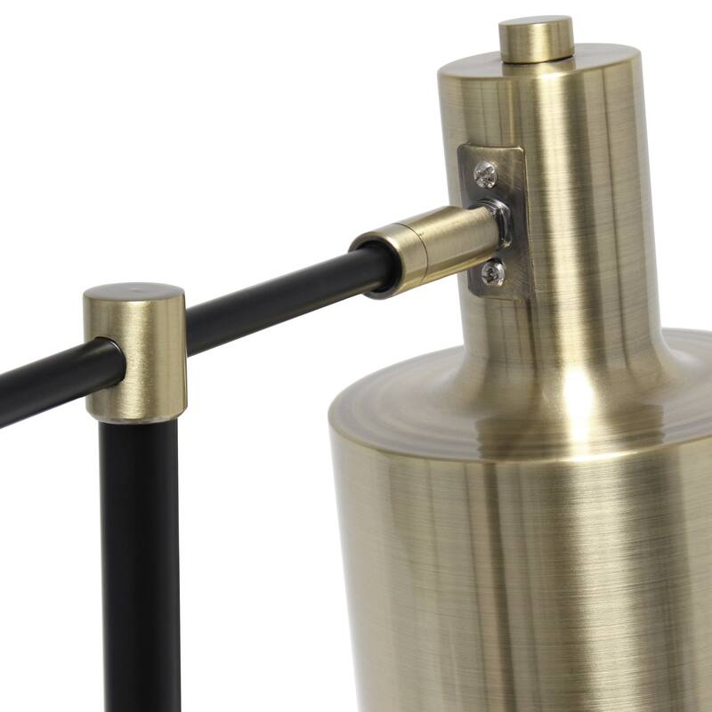 21 in. Antique Brass Finish Table Lamp with Brass Shade, Sturdy Table Lamp for Living Rooms and Bedrooms