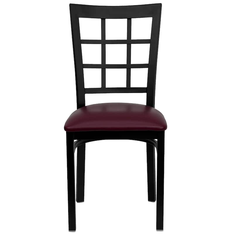 Window Back Metal Restaurant Chair - 16.75"W x 20"D x 36.5"H - 16.75"W x 20"D x 36.5"H