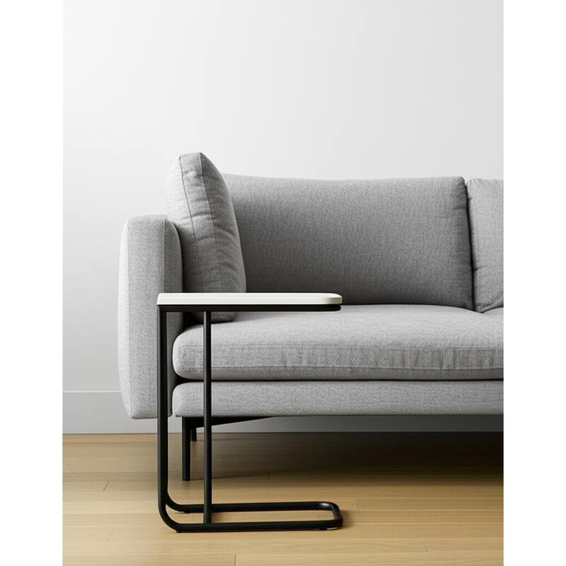 HomeRoots 23" Black And White Marble and Metal C Table End Table - 20' X '23' X '12 - White - Marble