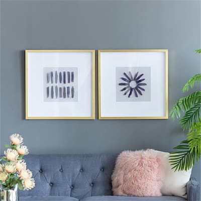 Grace Purple Agate Shadow Boxes Wall Art(Set of 2)