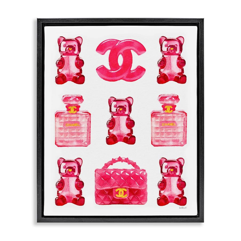 Stupell Red Glam Gummy Candy Framed Floater Canvas Wall Art Design by Amanda Greenwood