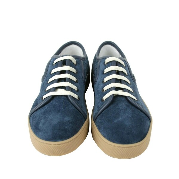 blue suede sneakers
