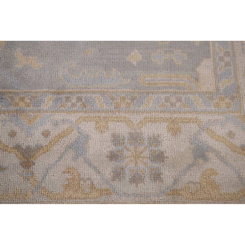 Gray Oushak Indian Area Rug Handmade Wool Carpet - 8'0"x 9'7"