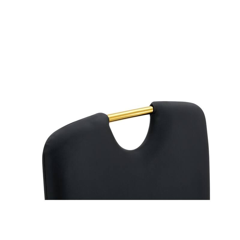 Set of 4, 15.7" PU Upholstered Dining Chairs with Golden Metal Legs