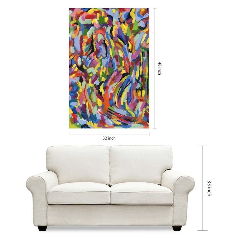"Rules of the Rainbow I" Frameless Free Floating Tempered Glass Panel Graphic Wall Art