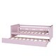 preview thumbnail 12 of 13, Low Profile Twin Size Kids Platform Bed with Guardrail, Multifunctional Wood Bed Frame with Trundle Bed