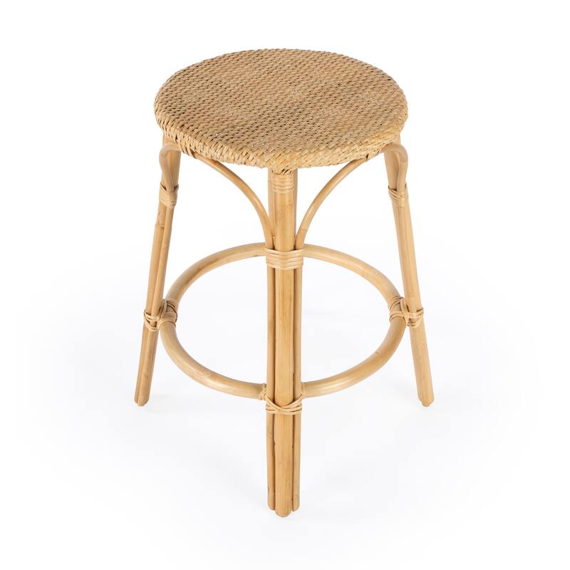Tobias 24" Rattan Round Counter Stool