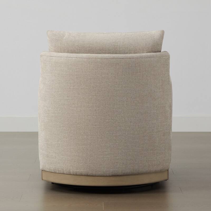 Carina Upholstered Swivel Accent Barrel Chair with Wood Frame