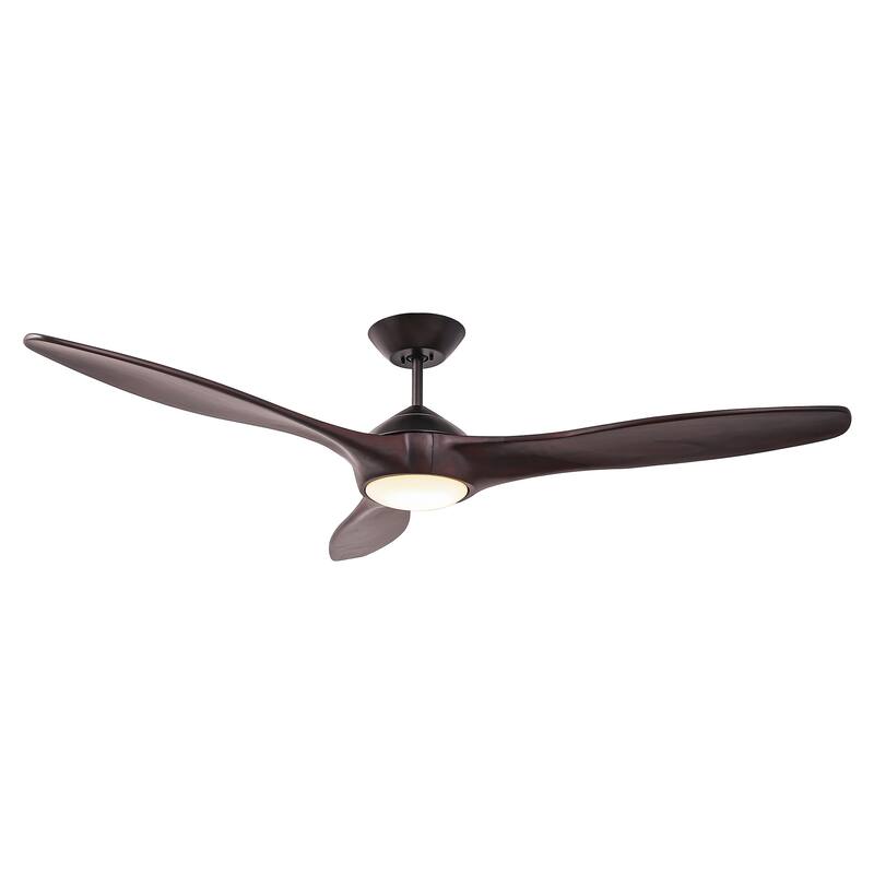 60" Oil Rubbed Bronze Large Ceiling Fan with Light and Wall Control - 60-inch W x 13.8-inch H
