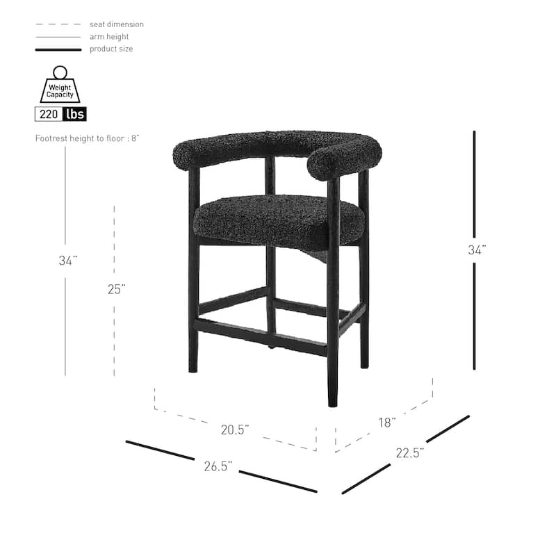 NPD Furniture Keanu Boucle Counter Stool