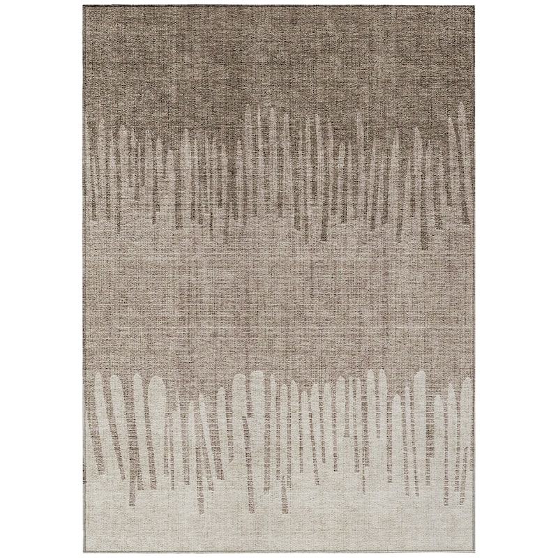 Machine Washable Indoor/Outdoor Modern Ombre Chantille Rug