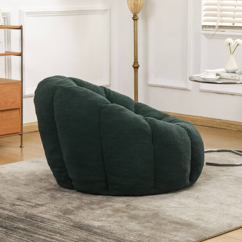 Green Comfortable Bean Bag Chair Sofa Chair with Armrests, Leisure Chair Lounge Chair Upholstered Chair