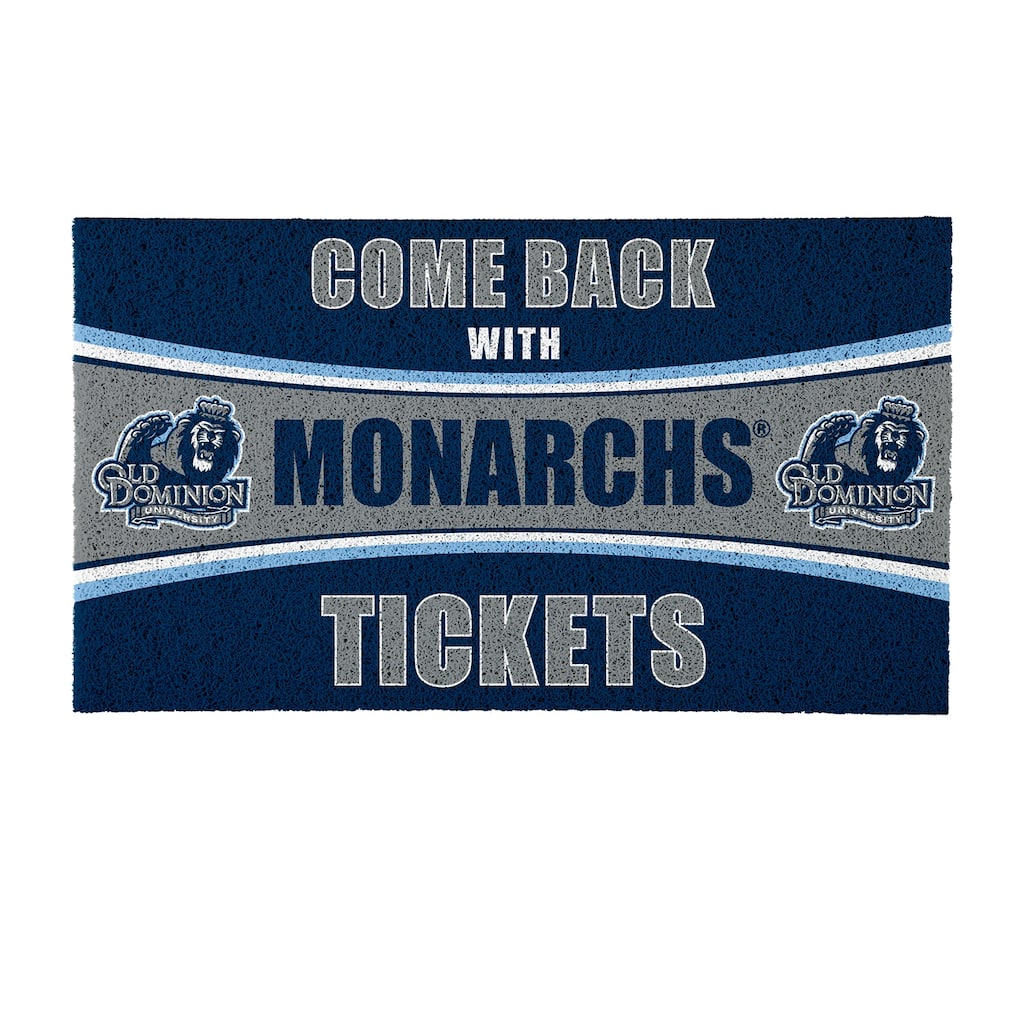 Old Dominion University 28 in. x 16 in. PVC "Come Back With Tickets" Trapper Door Mat