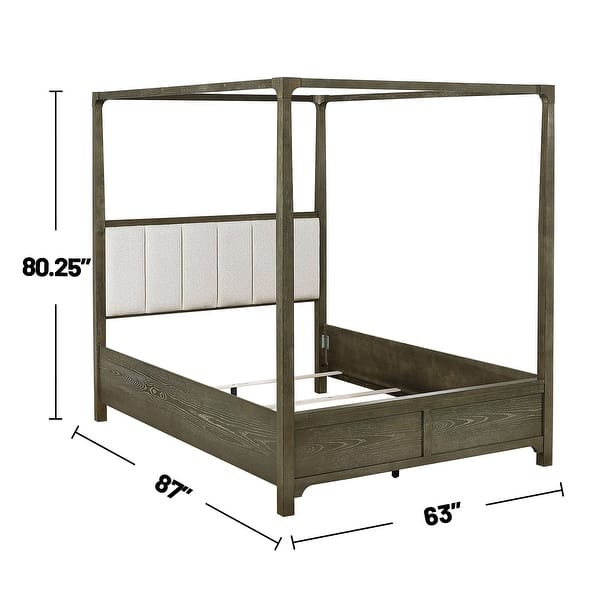 dimension image slide 1 of 3, 4-piece Queen Bedroom Set with Brass Knobs in Dark Cocoa