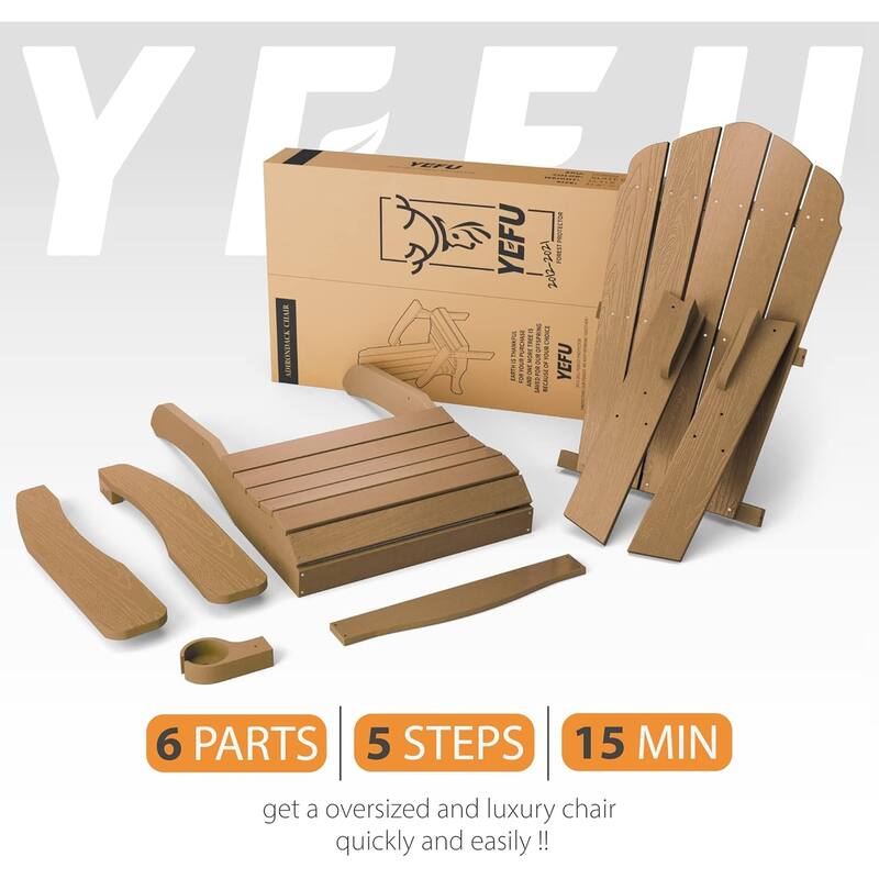 WINSOON HIPS Oversized Adirondack Chair with Cup-Holder