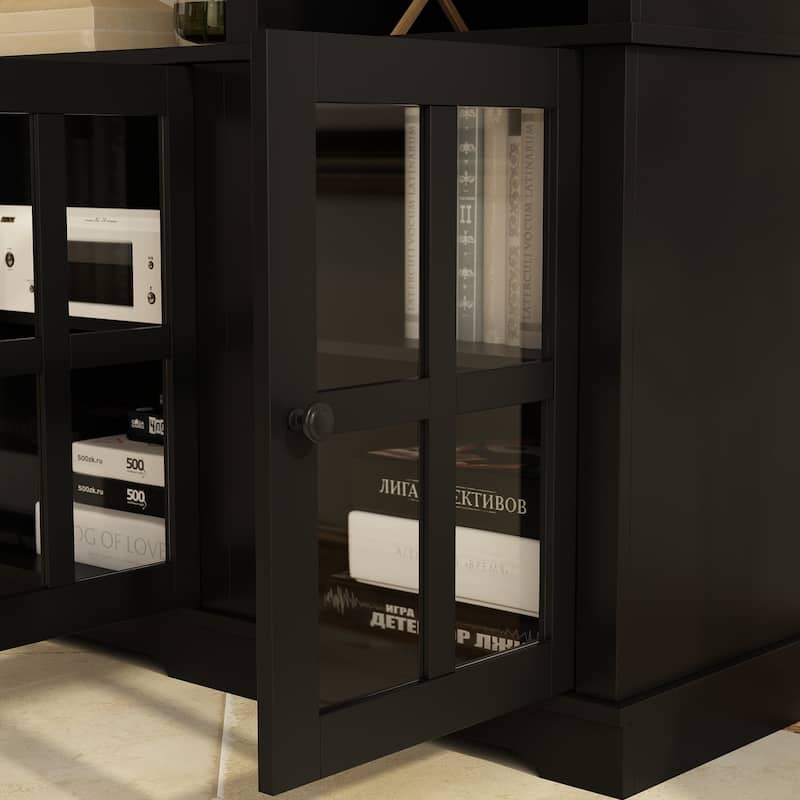 Living Room Set with TV Stand and Two Bookcases Doors 102"/68.1"W