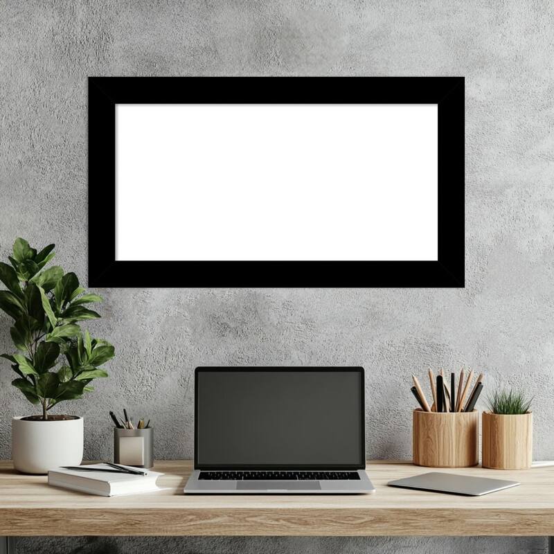 Amanti Art Basic Black Narrow Framed Dry Erase Magnetic Board