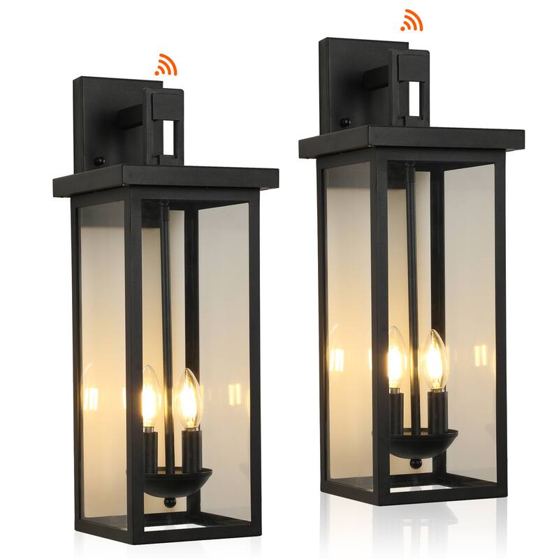 Outdoor Dusk to Dawn Wall Lantern Sconce Light - 2-Pack