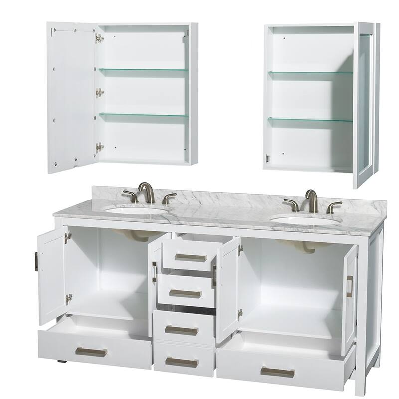 Wyndham Collection WCS141472DUNOMED Sheffield 72" Free Standing Double