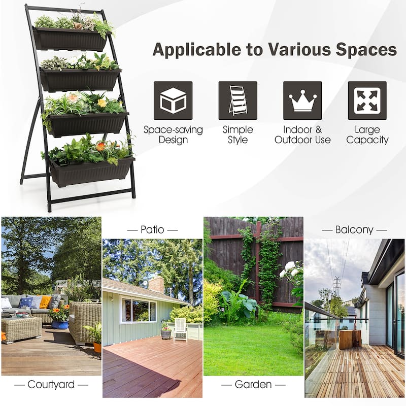 Costway 5 FT 4-Tier Vertical Raised Garden Bed Elevated Planter Box - See Details