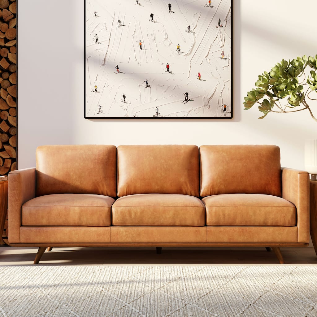 Poly & Bark Nolita 85" Sofa - Full Grain Genuine Italian Leather