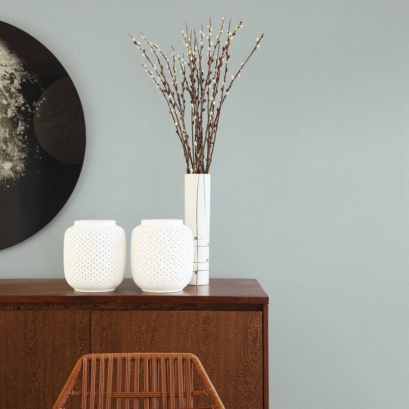 A-Street Prints Meade Light Blue Fine Weave Wallpaper