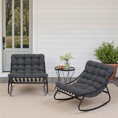 Modern Indoor Outdoor Rocking Chair with Cushion