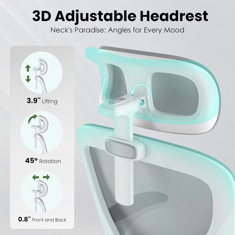 Ergonomic Office Chair With Headrest,High Back Computer Chair With Armrests And Adjustable Lumbar Support