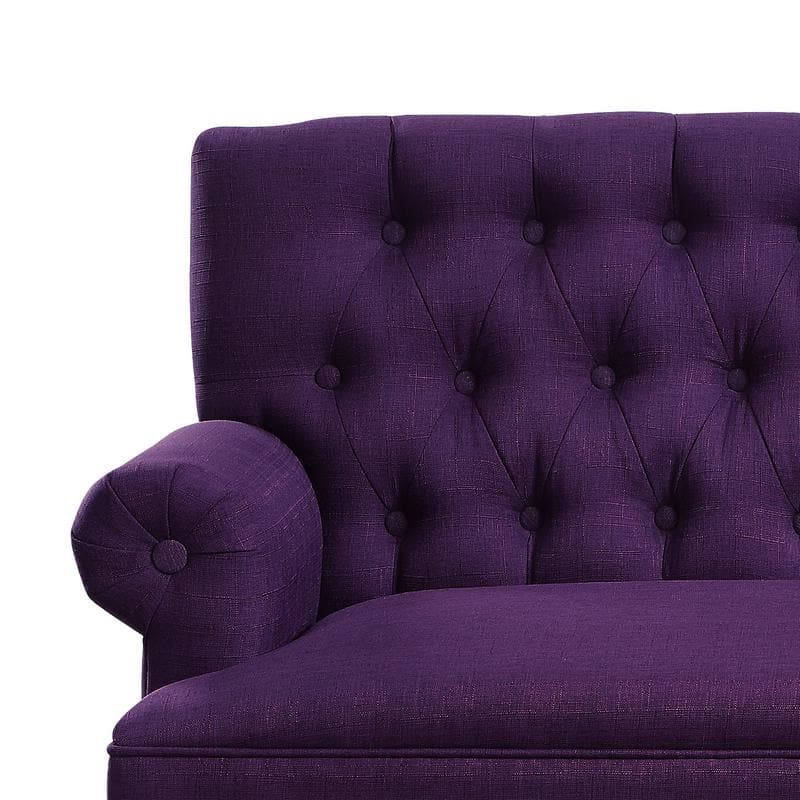 Moser Bay Arete Upholstered Tufted Settee Chesterfield Style Loveseat, Velvet or Linen