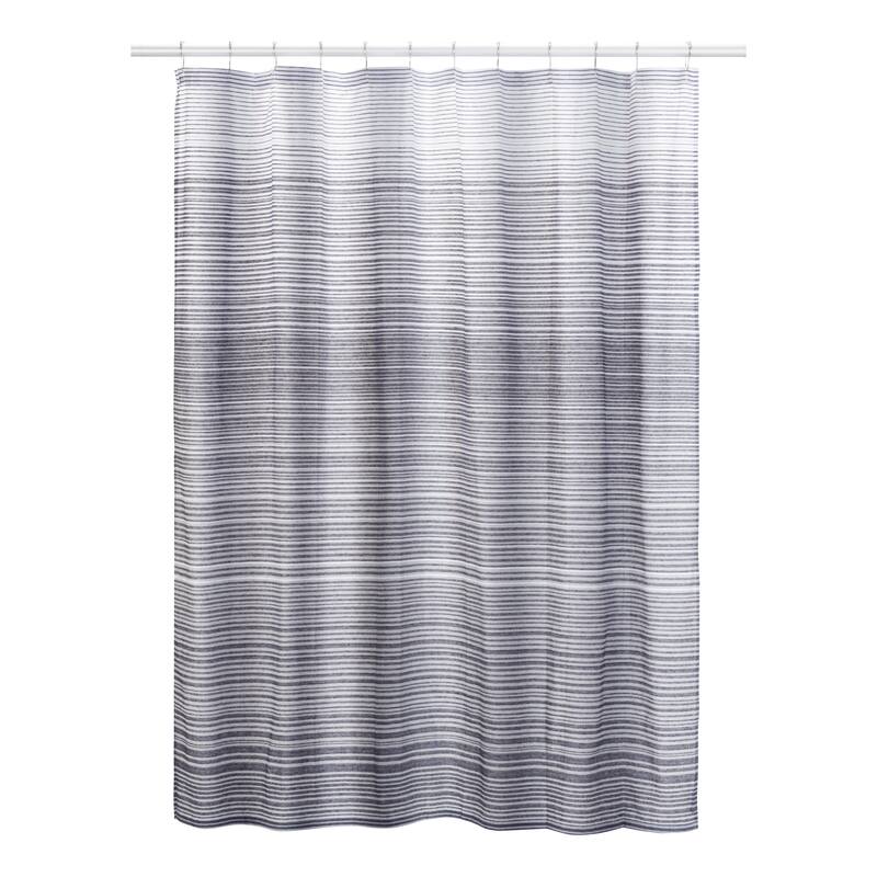 French Connection Light Grey Cotton Blend 13 Piece Shower Curtain Set 70x72