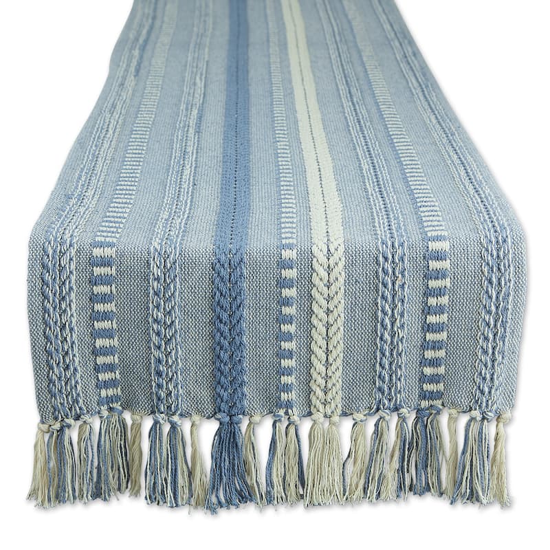 DII Black Braided Stripe Table Runner