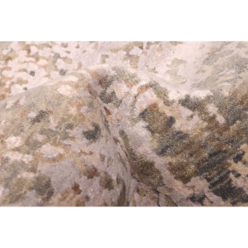 ECARPETGALLERY Hand-knotted Legacy Grey Silk, Wool Rug - 2'5 x 10'3