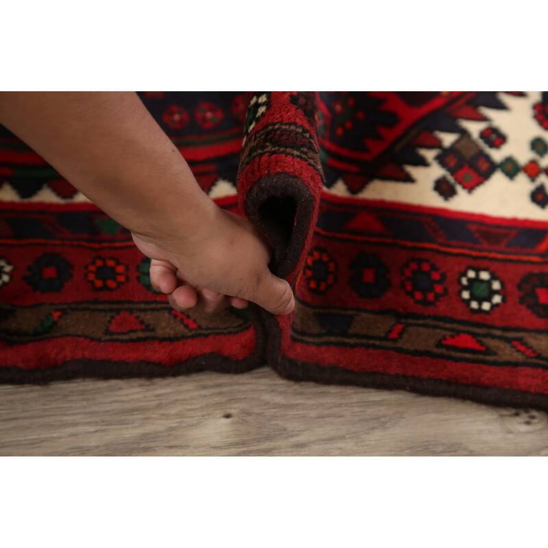 Tribal Geometric Hamedan Persian Wool Area Rug Hand-knotted Carpet - 3'2" x 5'3"