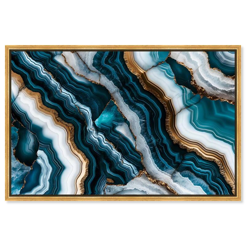Teal Tides Treasure I Canvas by Art Remedy - Gold - 45" x 30"
