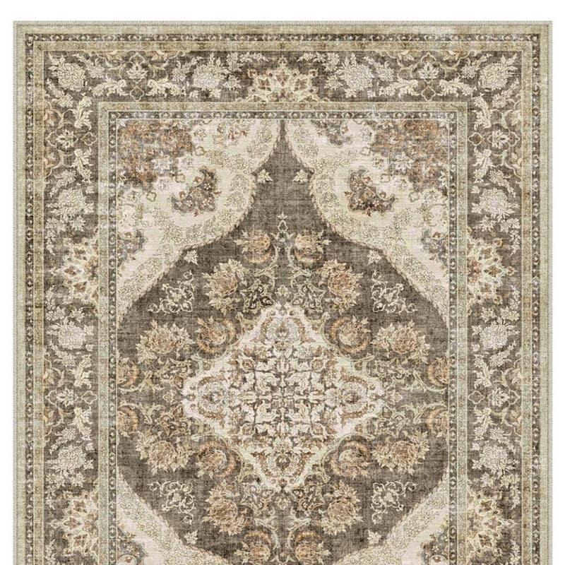 HomeRoots Medallion Traditional Rectangle Area Rug