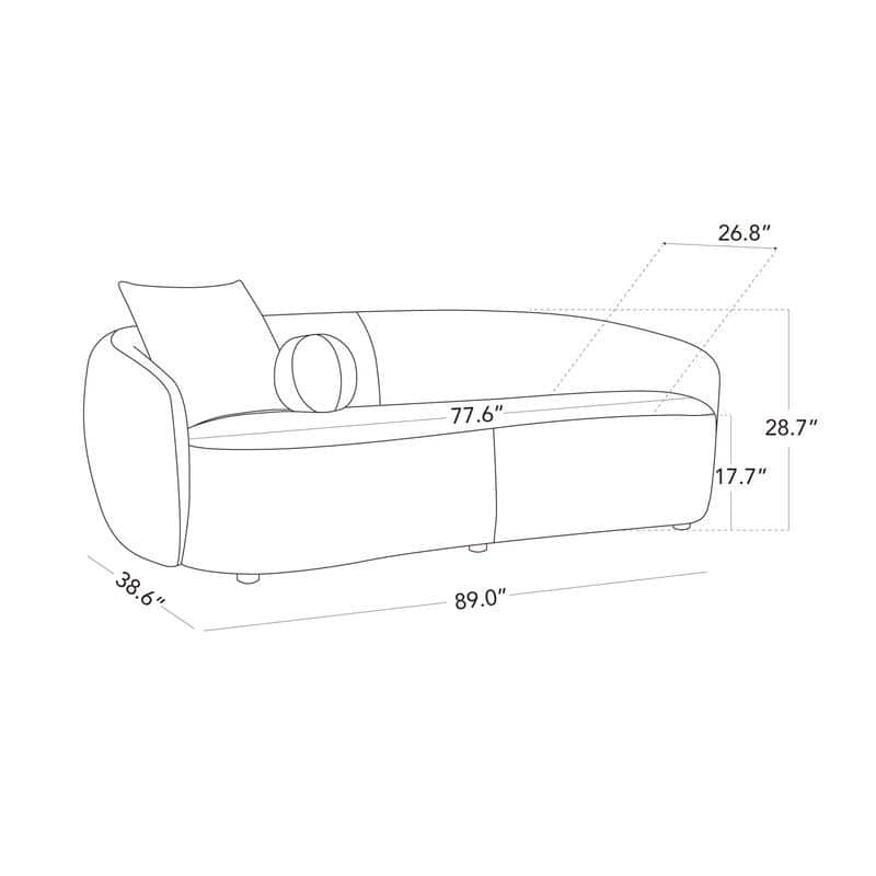 Spruce & Spring 89'' Boucle Upholstered Hugger Curved Sofa