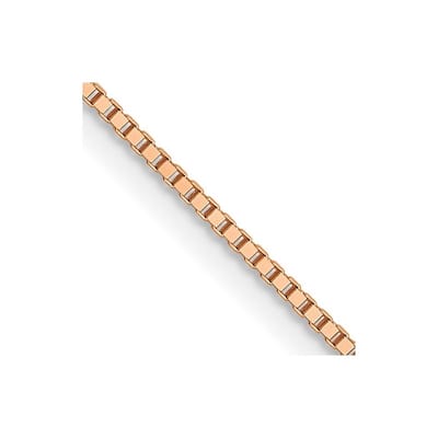 Curata 14k Rose Gold 0.7mm Box Chain Necklace for Women (Lobster) Options: 16 18 20 22 24
