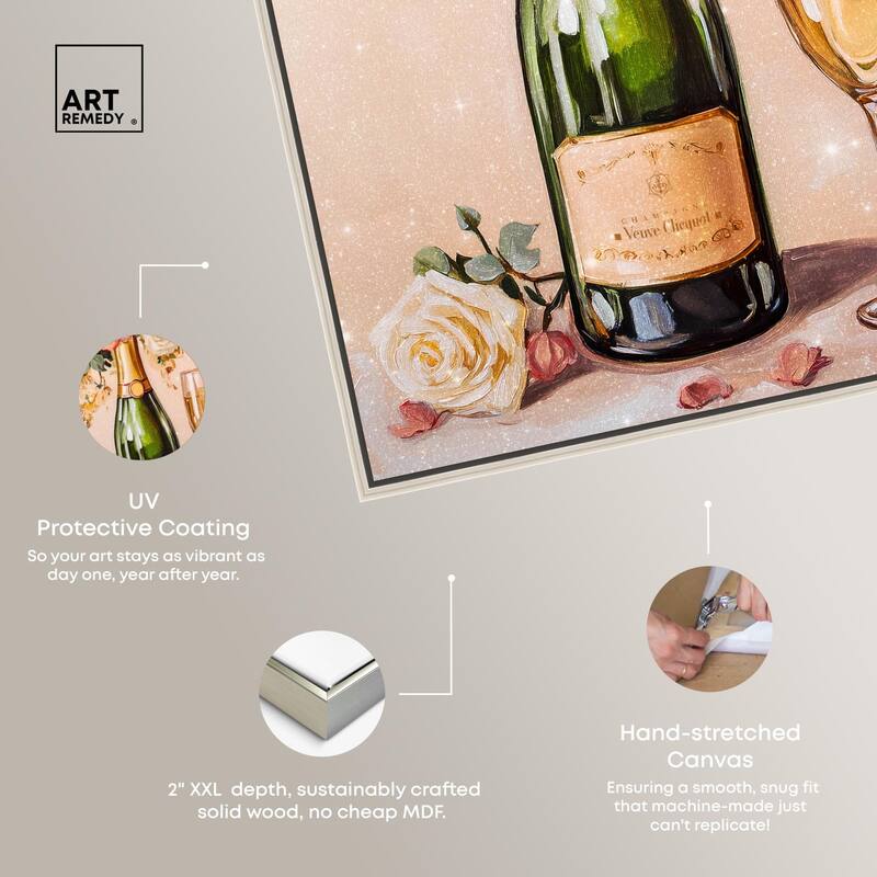 Blooming Champagne Vase Canvas by Art Remedy