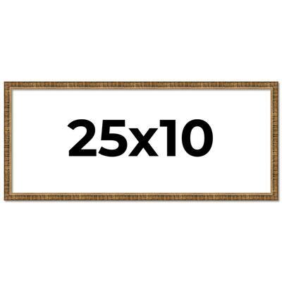 25x10 Frame Black Real Wood Picture Frame Kingsley Gold Distressed Photo Frame with UV Acrylic Foam Board Backing &