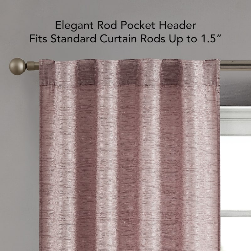 Creative Home Ideas Melinda Lurex Jacquard Back Tab Window Curtain Panel Pair with Tiebacks