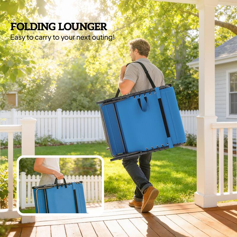 Outsunny Folding Chaise Lounge Chair Outdoor Tanning Chair with Side Table, 5-Level Adjustable Beach Lounge Chair with Headrest