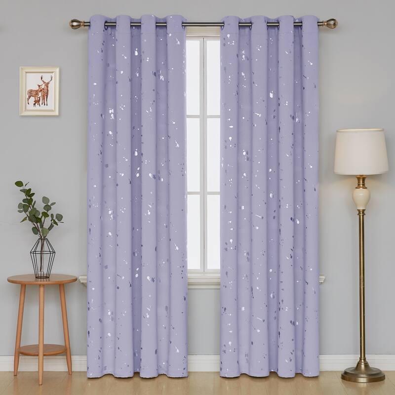 Deconovo Silver Spot 52 Width Curtain Panel Pair (2 Panel)