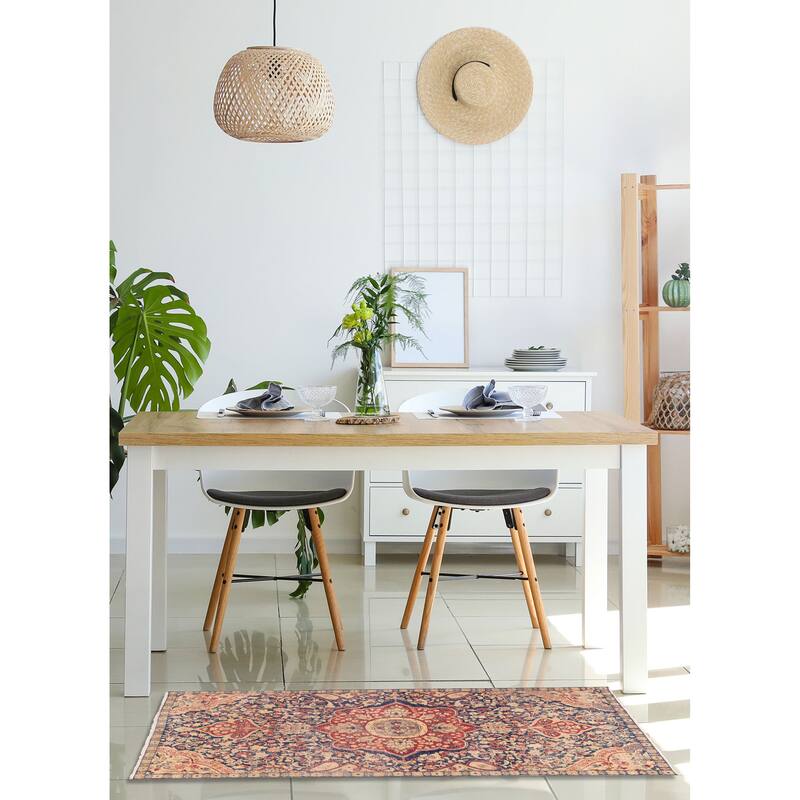 ECARPETGALLERY Hand-knotted Antalya Vintage Navy Wool Rug - 4'8 x 8'8