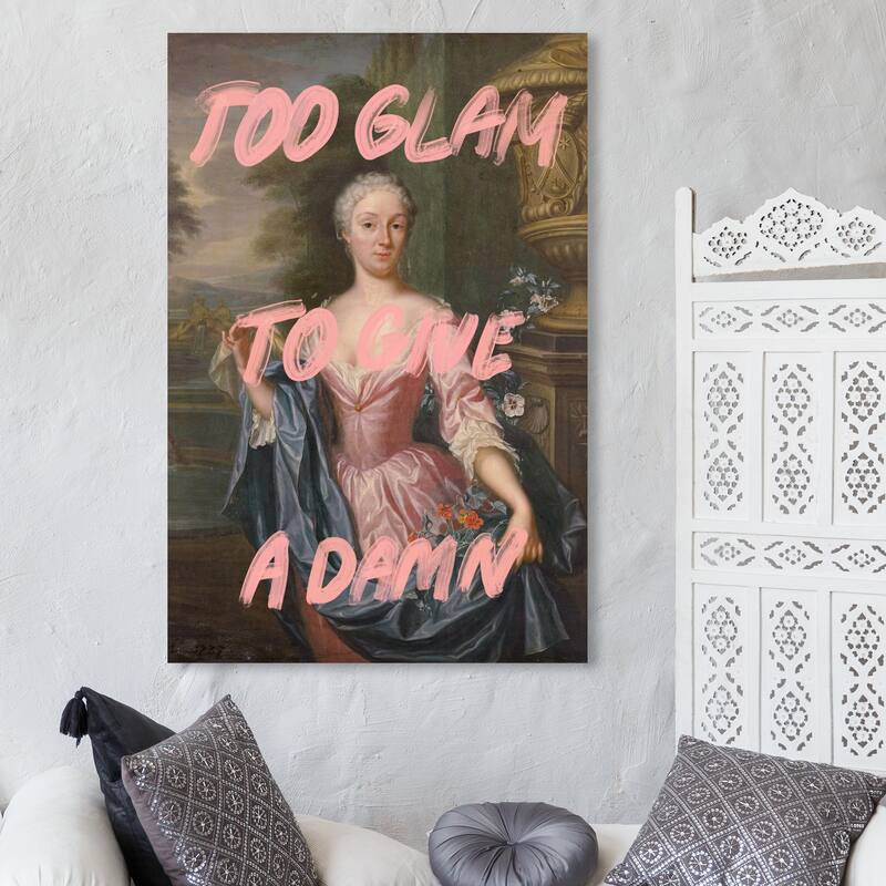 Wynwood Studio Canvas Fashion and Glam Too Glam II Pink and Shabby Chic Wall Art Canvas Print - 45 x 30