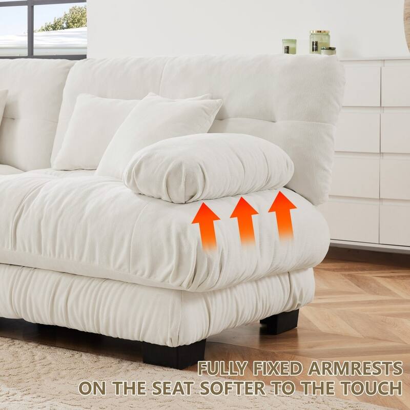 Modern Chenille U-shaped Modular Free Combination Sectional Sofa with 2 Ottomans