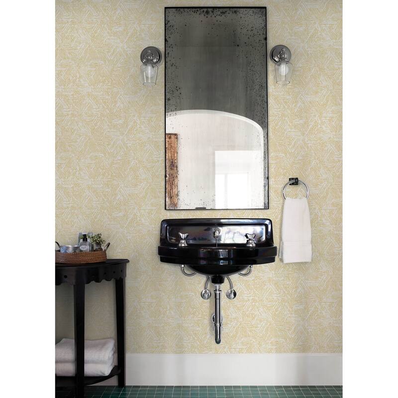 A-Street Prints Retreat Yellow Quilted Geometric Wallpaper